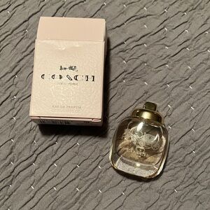 COACH.  Eau de Parfum with Gold Cap and Pink Box. Dab-On. Perfect for travel.